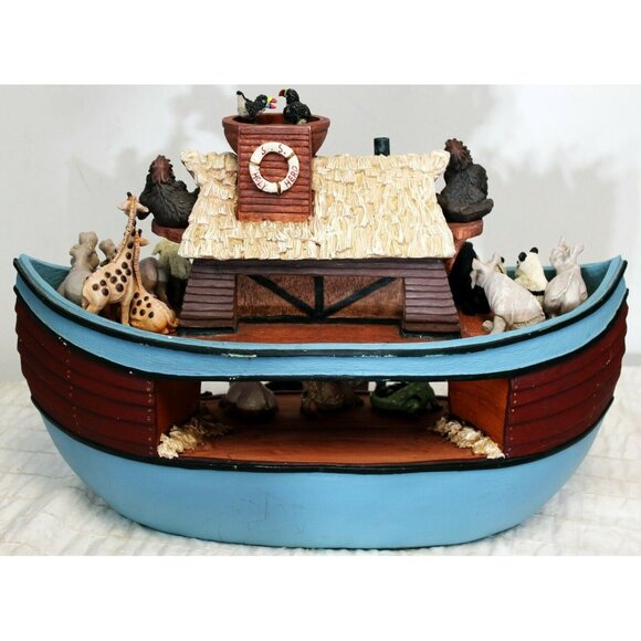 Holy Heard Pete Apsit Noah's Ark Figurine Set Home Decor 27 Animal Figures - Picture 2 of 12